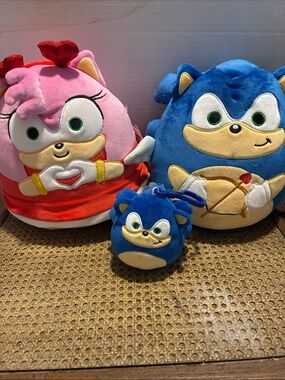 NWT Squishmallows Sonic& Amy & Baby Sonic